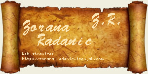 Zorana Radanić vizit kartica